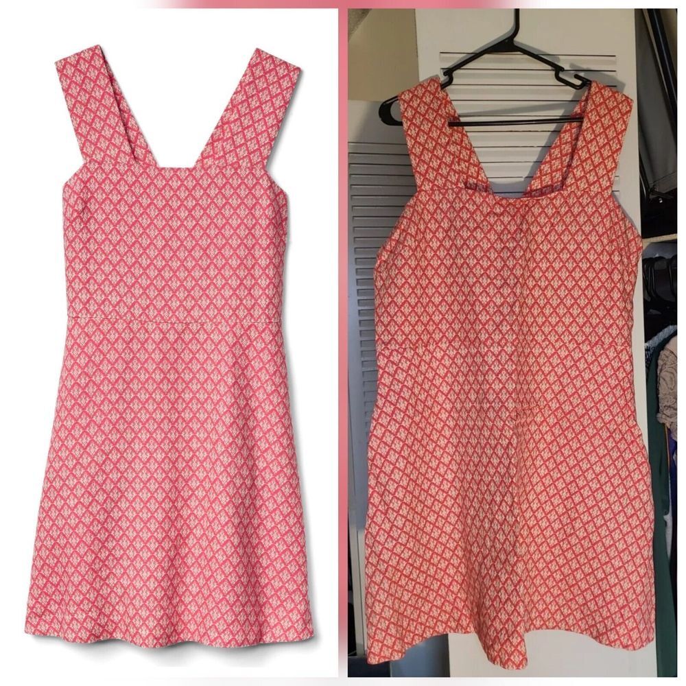 Gap 100% Linen Size 16 Sleeveless Fit And Flare Mini Dress Rosehip Red